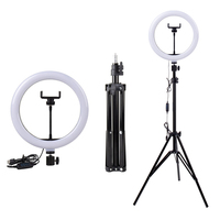 Anneau lumineux M26 de 10 pouces avec trépieds de 210cm sans fil à distance maquillage Led beauté lumière de remplissage anneau lumineux pour support de téléphone trépied