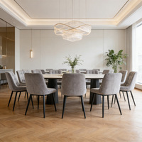 Chaise de salle à manger moderne en velours capitonnée, design contemporain, pieds en métal noir, pour salle à manger, bureau à domicile, salon