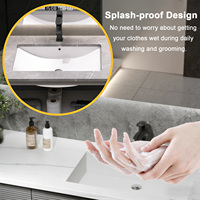 Ensemble de meubles de salle de bain modernes en bois massif OEM avec miroir LED argenté et égouttoir mural en cuivre pour la maison, le bar, la chambre et l'école