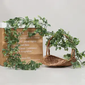 Oem decoração atividade casamento simulação planta flor branca eucalipto rattan folha artificial videira
