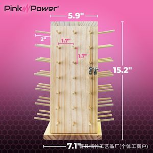 Support rotatif en bois pour bobines de fil, rangement de bureau pour machine à coudre, travaux d'aiguille, organisation artisanale, 7 niveaux, couleur naturelle - Product Image 4