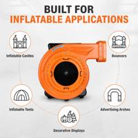 Souffleur d'air commercial 1HP / 1.5HP / 2HP pour grandes structures gonflables, châteaux gonflables, toboggans aquatiques, tentes et ventilateurs de location pour discothèques