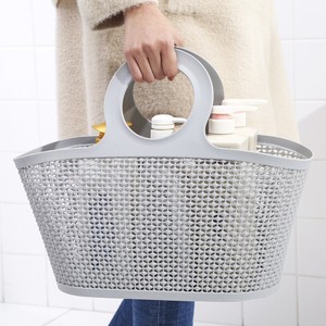 Laundry <b>Baskets</b> Rectangle Hollow <b>Plastic</b> Storage <b>Basket</b> With Handle For Bathroom Clothes Organizer Pink Blue Gray White - Product Image 2