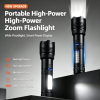 Lampe torche LED rechargeable professionnelle avec zoom télescopique pour le camping