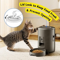 Comedero Automático para Gatos de 2L Dispensador de Comida Programado para Perros Negro Comederos para Mascotas con Wifi Alimento Seco a Batería Comedero Automático para Gatos con Cámara