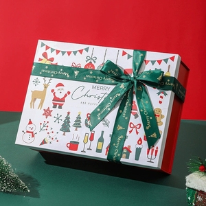 EVERWIN <b>Christmas</b> Magnetic Gift <b>Box</b> With Ribbon Rigid Paperboard Premium Lid Base Folding Packing Gift Boxes For Small Business - Product Image 3