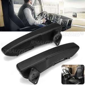 2 Piezas Reposabrazos Universales Ajustables para Asiento de Coche, Manillar de Asiento Ergonómico, Par de Reposamanos Cómodos de Espuma PU Negra para Camión - Product Image 2