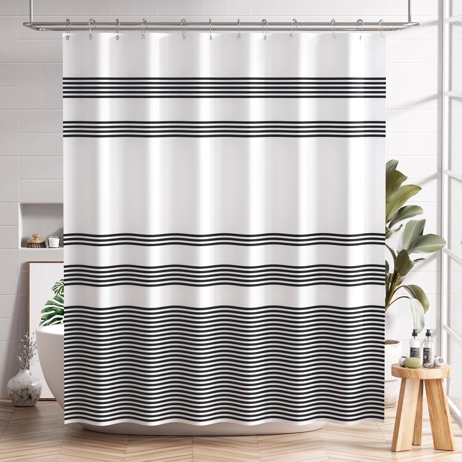 A- Black Stripe +12 Metal Hooks