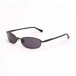 Finewell 3611 New Trendy High Quality Black Oval Metal Sunglasses Women Men Polarized Dark <strong>Grey</strong> Lens UV400 Classic Small <strong>Frame</strong> - Product Image 5