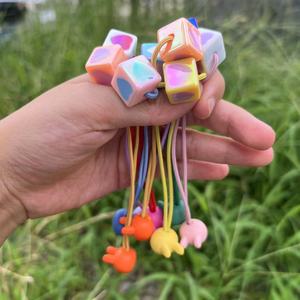 Mylulu Miễn Phí Mẫu Acrylic Đàn Hồi Tóc Sợi Dây Thừng Ban Nhạc Huỳnh Quang Kẹo Màu Hình Học Bóng Tóc Vòng Tròn Cho Trẻ Em - Product Image 5