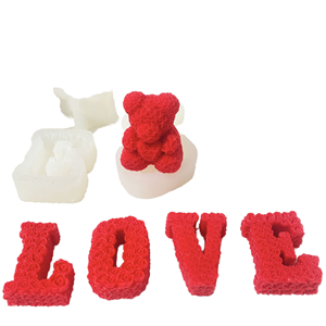 Moule à bougie en silicone 3D écologique en gros pour la Saint-Valentin et les mariages, forme géométrique - Product Image 1