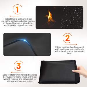 Tapis de protection <span class=keywords><strong>sous</strong></span> le gril Tapis de cheminée Tapis de protection pour feu de camp/poêle/cheminée - Product Image 2