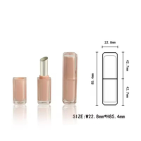 Nouveau tube à rouge à lèvres carré en plastique ABS rose clair, style mignon, avec couvercle rabattable, couleur/taille personnalisée, OEM/ODM, surface brillante effet soie