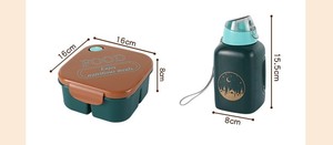 Fiambrera de plástico sin BPA B191 y juego de botellas de agua para niños en edad escolar, lindo Kit de almuerzo portátil, combinación de contenedor de alimentos duradero - Product Image 5