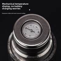 Thermos à double paroi en titane pur, isolé magnétiquement, 480 ml, avec affichage de la température, isolation thermique de 12 à 24 heures