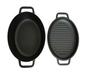 Casserole en <span class=keywords><strong>fonte</strong></span> 2 en 1, pot à soupe, four hollandais émaillé en <span class=keywords><strong>fonte</strong></span> avec couvercle grill - Product Image 2