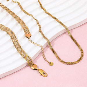 JOOLIM Prêt à Expédier Chaîne <span class=keywords><strong>Serpent</strong></span> <span class=keywords><strong>Maille</strong></span> en Acier Inoxydable Haut de Gamme Plaqué Or 18k Bracelet de Montre <span class=keywords><strong>Collier</strong></span> - Product Image 6