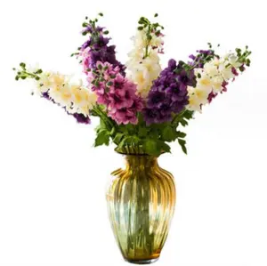 Hot sale short silk artificial flower delphinium for wedding decoration