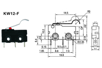 Nouveau style M70 3 broches SPDT Mini 40t85 5a 250v levier plié KW12 Micro interrupteur