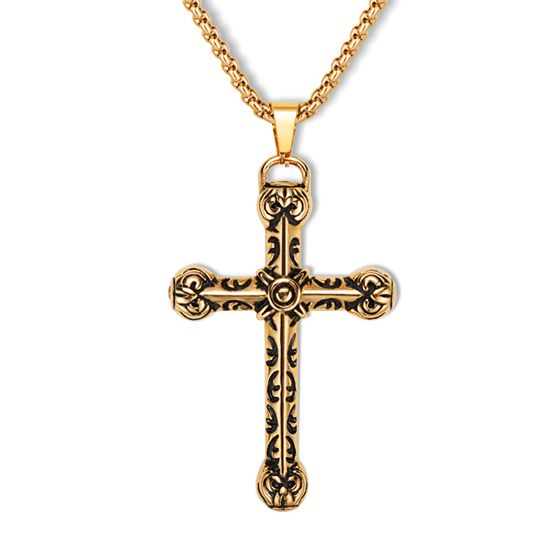 Diamond Textured Cross Charm 1/4 ct tw 10K Two-Tone Gold | Kay