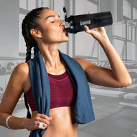 Botella Mezcladora de Proteínas Deportiva Personalizada de 3 Capas, Libre de BPA, Portátil, a Prueba de Fugas, para Viajes al Aire Libre