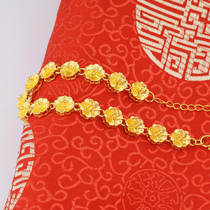 Bracelet en forme de feuille de rose, chaîne de poignet plaquée <span class=keywords><strong>or</strong></span> 24 carats, bijoux de mode pour femmes et filles - Product Image 2