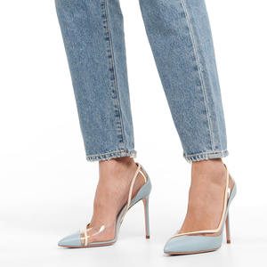 Women's 10 cm High Heel Dress Pumps Stiletto Pointed Toe Slip-On Closure Transparent <strong>Summer</strong> Party Heels for <strong>Ladies</strong> - Product Image 5