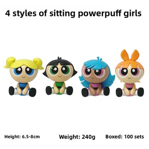 Set di Personaggi Animati delle Powerpuff Girls per Quattro Persone: Blossom, Bubbles, Buttercup, Farfalle - Decorazione da Scrivania in PVC - Product Image 5