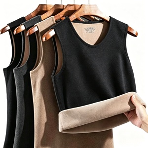 <span class=keywords><strong>Gilet</strong></span> thermique extra-épais doublé <span class=keywords><strong>polaire</strong></span> pour homme, en polyester/coton, coupe ajustée, sans manches, avec bretelles - Product Image 1
