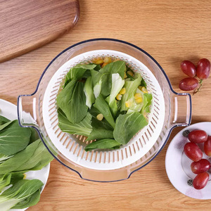 Escurridor de Ensaladas de Plástico con Manivela, Cesta para Lavar Verduras, Apto para Lavavajillas, Hecho en Japón - Product Image 3