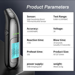 Detector de Álcool Digital com Display LED Grande e Sensor de Tipo Semicondutor - Product Image 3
