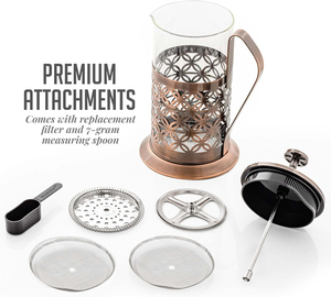 Vente directe d'usine Moulin à café Cafetière à piston Cafetière à piston à double paroi isolée - Product Image 6