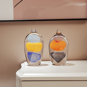 Tre colori all'interno di un paio di <span class=keywords><strong>oggetti</strong></span> decorativi di cristallo di arte <span class=keywords><strong>vintage</strong></span> decorazione <span class=keywords><strong>per</strong></span> <span class=keywords><strong>la</strong></span> <span class=keywords><strong>casa</strong></span> - Product Image 2