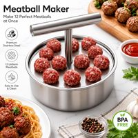 Outil manuel de fabrication de boulettes de viande en acier inoxydable 6/12 trous, presse à pousser, moule à attendrisseur de viande, outil de moulage 6 trous 12 trous