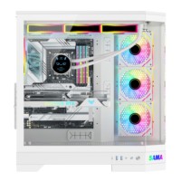 SAMA Nouveau Design Boîtier d'Ordinateur Gaming en Verre Trempé, Tour PC de Bureau Grande Capacité