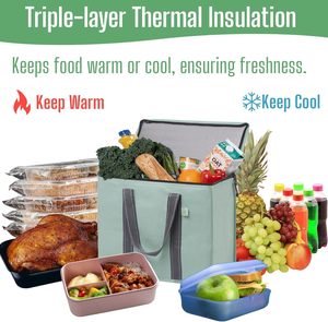 Bolsa Térmica para Almuerzo de Lona de Algodón Resistente Personalizada, Bolsa de Compras Portátil Ecológica OEM, Bolsa Térmica <span class=keywords><strong>Jumbo</strong></span> Aislada para Alimentos - Product Image 6