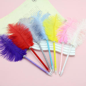 Nouveau stylo à bille plume d'<span class=keywords><strong>autruche</strong></span> créatif métal joli stylo de mariage jour de l'enseignant fête de noël cadeau stylo à plume - Product Image 5