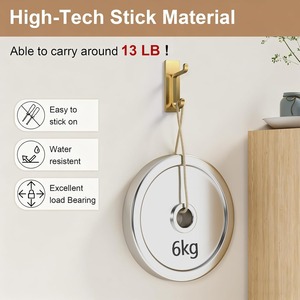Gancho de Pared Autoadhesivo de Acero Inoxidable, <span class=keywords><strong>Percha</strong></span> Metálica Impermeable <span class=keywords><strong>para</strong></span> <span class=keywords><strong>Puerta</strong></span>, Cocina, <span class=keywords><strong>Baño</strong></span> y Uso Doméstico, Apto <span class=keywords><strong>para</strong></span> Ropa - Product Image 5