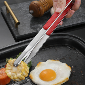 Jiasida Stainless Steel <b>BBQ</b> Tongs Anti Slip Heat Resistant Korean Style For Steak Bread Barbecue Food Handling - Product Image 4