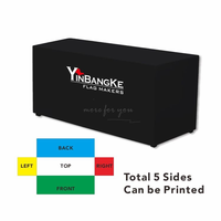 Nappe ajustée en polyester Yinbangke multi-tailles, design personnalisé, douce, résistante aux plis, drapée, extensible, imprimée par transfert thermique