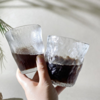 Tasse à café moderne transparente soufflée avec motif logo, verre à whisky et liqueur givré effet glacier pour fêtes, boissons, vin et bière