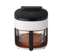 Friteuse électrique à bol en verre 4.2L Friteuse numérique sans huile à air chaud avec écran tactile pour le pain Grille-pain Poulet Viande Rôtissoire