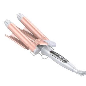 Rizador <span class=keywords><strong>de</strong></span> Pelo Ajustable Profesional con Pantalla LCD, Rizador <span class=keywords><strong>de</strong></span> Pelo con Barril Grande, Plancha para Rizar el Cabello <span class=keywords><strong>de</strong></span> <span class=keywords><strong>Tres</strong></span> <span class=keywords><strong>Barras</strong></span> - Product Image 5