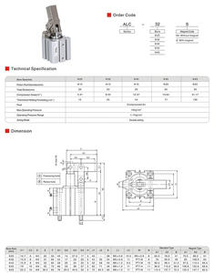 Cilindro de abrazadera de giro neumática, <span class=keywords><strong>ALC</strong></span> JGL Alc25 Alc32 Alc40 Alc50 Alc63 Jgl25 Jgl32 Jgl40 Jgl50 Jgl63 - Product Image 6