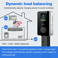 Estación de Carga para Vehículos Eléctricos de 7.4kW 32A Monofásica, Enchufe T2S con Obturador, WiFi, App Tuya, Diseño Ultra Delgado, Sin Cable, para Francia