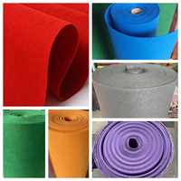Exhibition Carpet Thickness 1-2mm Polyester Solid Color Roll Carpet Short Time Use Decoration for Wedding Ceremony Wholesale Rug