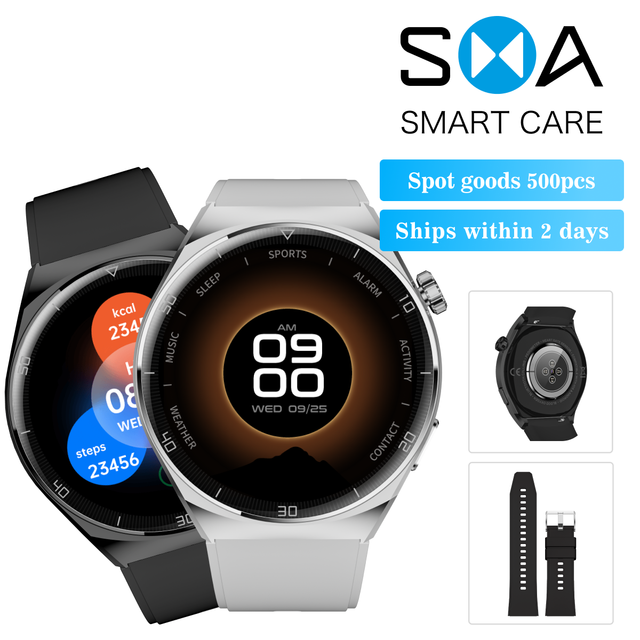 Hot Selling AMOLED Display GPS Smart Watch with Altimeter Barometer Compass Bluetooth Call 24/7 Health Monitoring SpO2 Sleep