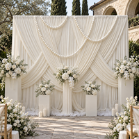 Rideaux de scène en soie laiteuse vert armée pour mariage, 10x10 pieds, pour banquets, événements extérieurs, fêtes et décoration de scène - Vente en gros