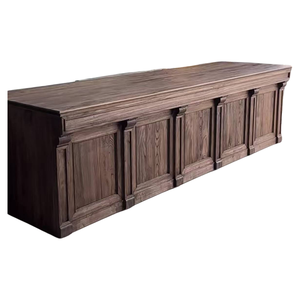 Comptoir de bar en bois massif de style européen, comptoir de bar pour café, comptoir de caisse pour barbecue, bureau d'accueil - Product Image 5