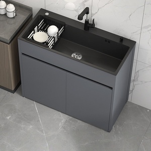 Sink cabinet washbasin kitchen household single-slot sink integrated floor-standing dishwasher double-slot - Product Image 4